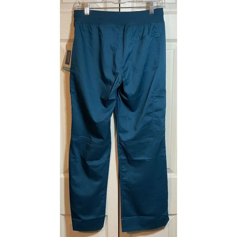 Cherokee Workwear  Women's Mid‎ Rise XS PETITE Scrub Pants Caribbean Blue WW10P